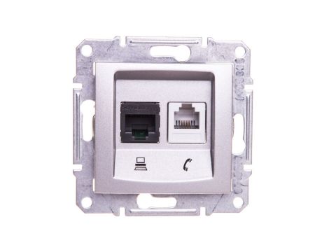 SEDNA Gniazdo teleinformatyczne aluminium SDN5200160