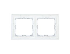VALENA Ramka podwójna pozioma biała/srebro 770492