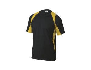 T-Shirt czarno-żółty z poliestru (100) 160G szybkoschnący rozmiar L BALINJGT