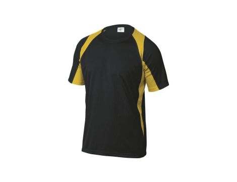 T-Shirt czarno-żółty z poliestru (100) 160G szybkoschnący rozmiar L BALINJGT