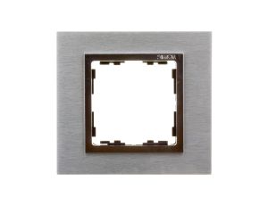Simon 82 Ramka pojedyncza metalowa inox mat/ ramka pośrednia aluminium mat 82917-34