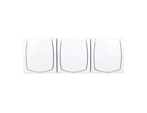 MADERA Gniazdo hermetyczne potrójne z/u Schuko IP44 z przesłonami klapka biała GNH-3NSP/00/w