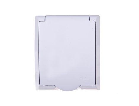 FALA Gniazdo hermetyczne pojedyncze z/u IP44 z przesłonami klapka biała GNH-1HZP/00/w