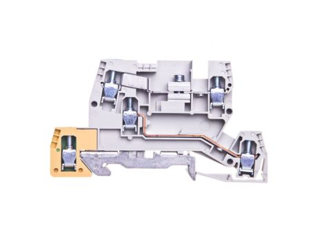 Zacisk piętrowy potrójny 4mm2 poliamidowy szary KXA04I1