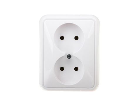 COSMO Gniazdo podwójne b/u białe 300435