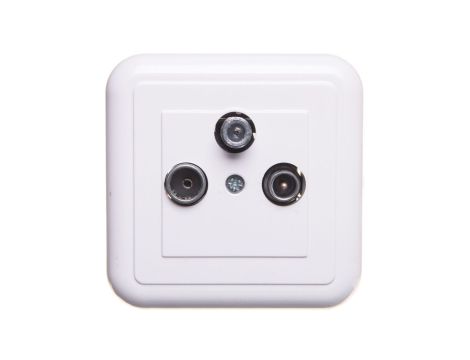 COSMO Gniazdo antenowe potrójne RTV-SAT końcowe białe 300476