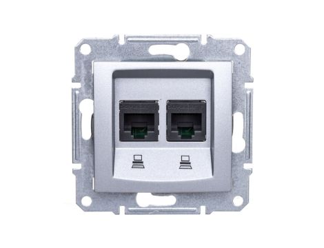 Sedna Gniazdo komputerowe podwójne RJ45 kat.6 FTP aluminium SDN4800160