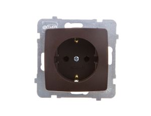 KARO Gniazdo pojedyncze z/u Schuko czekoladowy metalik GP-1SS/m/40