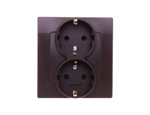 KARO Gniazdo podwójne z/u Schuko czekoladowy metalik GP-2SS/40
