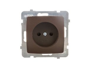 KARO Gniazdo pojedyncze b/u z przesłonami czekoladowy metalik GP-1SP/m/40