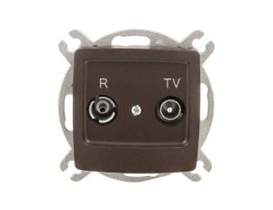 KARO Gniazdo antenowe RTV końcowe 2,5-3dB czekoladowy metalik GPA-SK/m/40