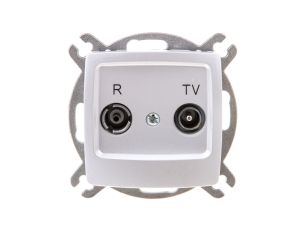 KARO Gniazdo antenowe RTV końcowe 2,5-3dB srebrny perłowy GPA-SK/m/43