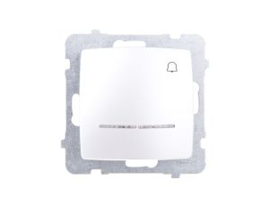 KARO Przycisk /dzwonek/ z podświetleniem srebrny perłowy ŁP-6SS/m/43