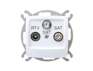 KARO Gniazdo antenowe RTV-SAT-SAT białe GPA-S2S/m/00