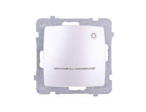 KARO Przycisk /światło/ z podświetleniem srebrny perłowy ŁP-5SS/m/43