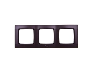 KARO Ramka potrójna do łączników IP44 czekoladowy metalik RH-3S/40