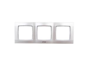 KARO Ramka potrójna do łączników IP44 srebrny perłowy RH-3S/43