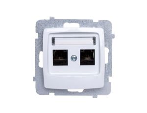 KARO Gniazdo komputerowe podwójne RJ45 kat.5e MMC białe GPK-2S/K/m/00