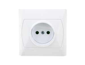 AKCENT Gniazdo pojedyncze b/u z przesłonami białe GP-1AP/00