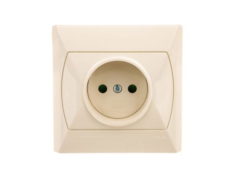 AKCENT Gniazdo pojedyncze b/u z przesłonami beżowe GP-1AP/01