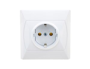 AKCENT Gniazdo pojedyncze z/u Schuko białe GP-1AS/00