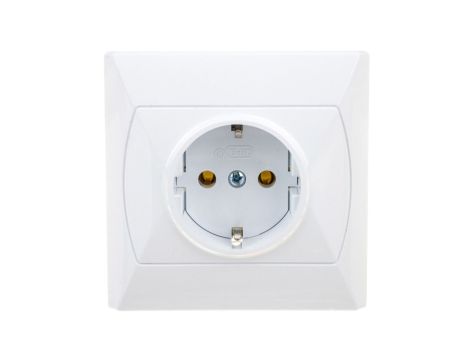AKCENT Gniazdo pojedyncze z/u Schuko białe GP-1AS/00