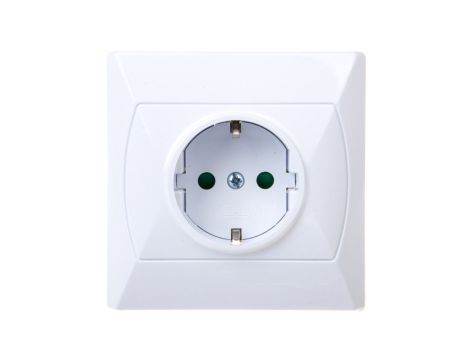AKCENT Gniazdo pojedyncze z/u Schuko z przesłonami białe GP-1ASP/00