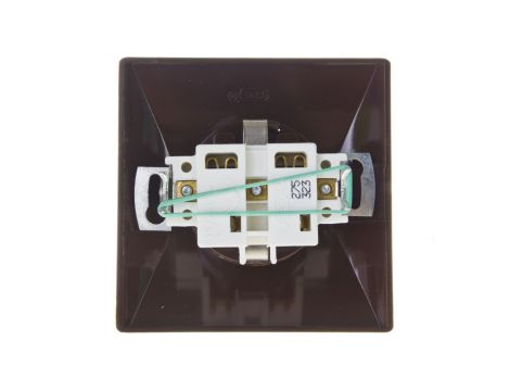 AKCENT Gniazdo pojedyncze z/u Schuko z przesłonami brązowe GP-1ASP/24