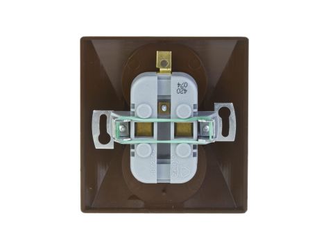 AKCENT Gniazdo podwójne z/u z niezamiennością faz brązowe GP-2AC/24