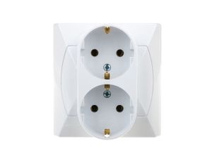 AKCENT Gniazdo podwójne z/u Schuko białe GP-2AS/00