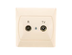 AKCENT Gniazdo antenowe RTV zakończeniowe 10dB beżowe GPA-10APZ/01