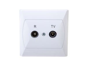 AKCENT Gniazdo antenowe RTV przelotowe 16dB białe GPA-16AP/00