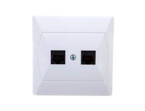 AKCENT Gniazdo komputerowe podwójne RJ45 kat.5e MMC białe GPK-2A/K/00
