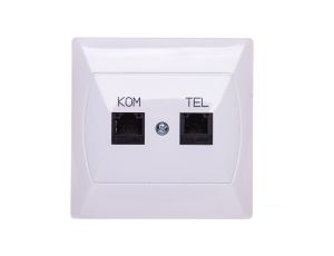 AKCENT Gniazdo teleinformatyczne RJ45 + RJ11 białe GPKT-A/K/00