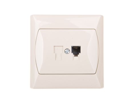 AKCENT Gniazdo telefoniczne pojedyncze RJ11 beżowe GPT-1A/01