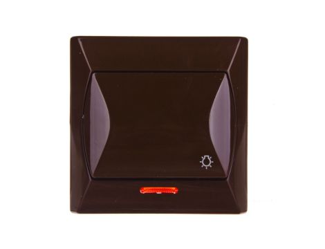 AKCENT Przycisk /światło/ z podświetleniem brązowy ŁP-5AS/24