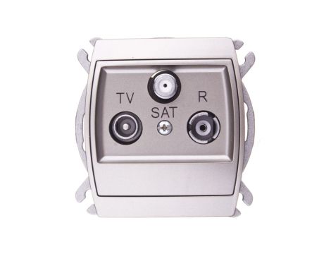 GAZELA Gniazdo antenowe RTV-SAT końcowe satynowe GPA-JS/m/16/16