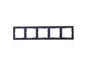 VALENA Ramka pięciokrotna pozioma czarny metal 770395