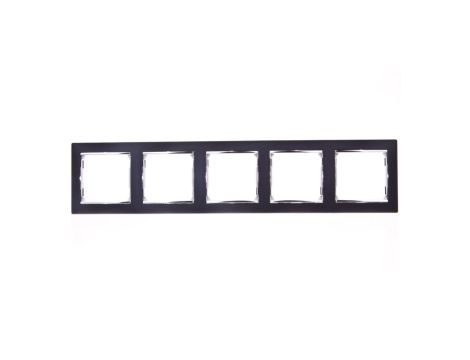 VALENA Ramka pięciokrotna pozioma czarny metal 770395