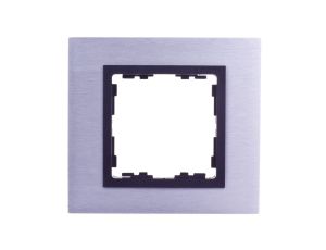 Simon 82 Ramka pojedyncza metalowa inox mat / ramka pośrednia grafit 82817-31