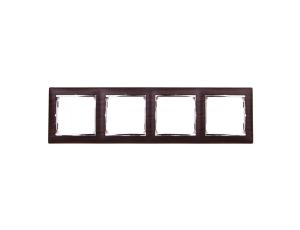 VALENA Ramka poczwórna pozioma wenge/srebro 770374