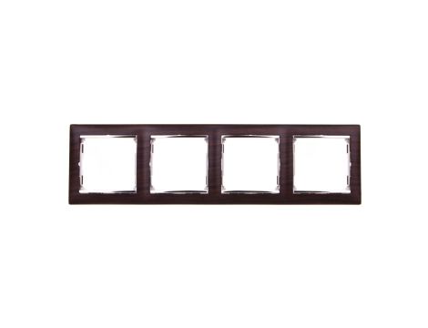 VALENA Ramka poczwórna pozioma wenge/srebro 770374