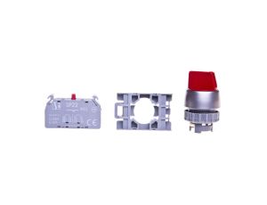 Przełącznik 2 położeniowy 22mm czerwony 1R bez samopowrotu SP22-P.C-01