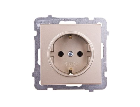 SONATA Gniazdo pojedyncze z/u Schuko szampański złoty GP-1RS/m/39