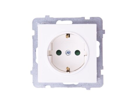 SONATA Gniazdo pojedyncze z/u Schuko z przesłonami ecru GP-1RSP/m/27