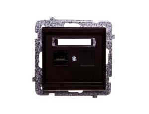 SONATA Gniazdo komputerowe pojedyncze RJ45 kat.5e czekoladowy metalik KRONE GPK-1R/K/m/40