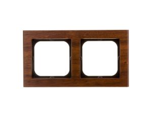 SONATA Ramka podwójna drewno orzech R-2RW/34