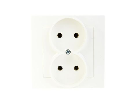 AS Gniazdo podwójne b/u ecru GP-2G/27