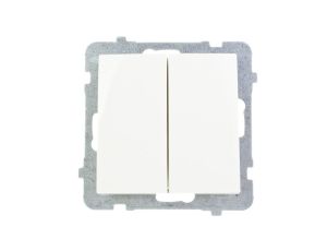 AS Przycisk podwójny zwierny ecru ŁP-17G/m/27