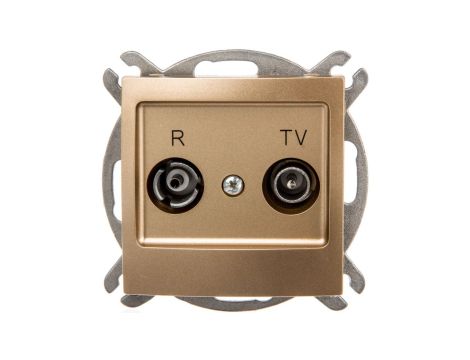 IMPRESJA Gniazdo antenowe RTV zakończeniowe 10dB złoty metalik GPA-10YPZ/m/28